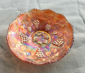 Carnival glass bowl - marigold color