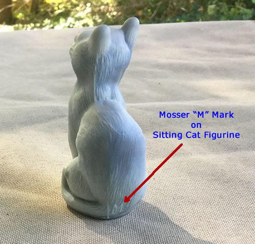 Mosser mark on sitting cat figure