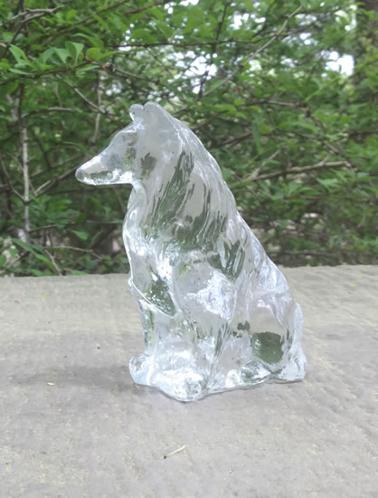 Crystal Clear Collie Figurine by Mosser Glass
